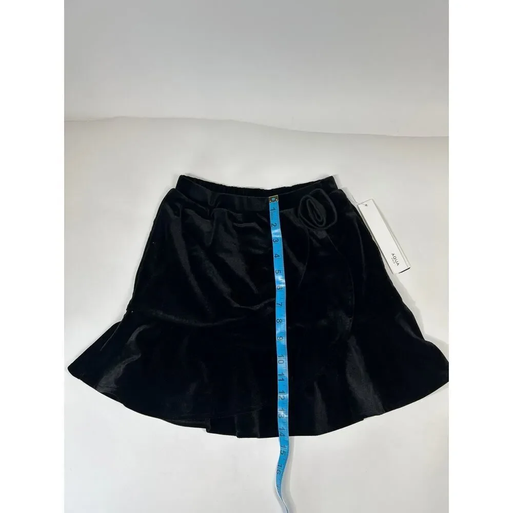 Aqua Girl Black Velvet Skirt‎ Size S 7/8
